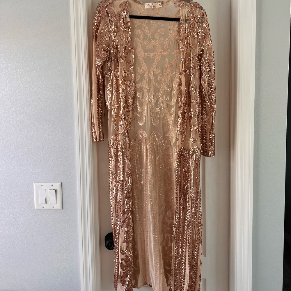 Long sequined cardigan